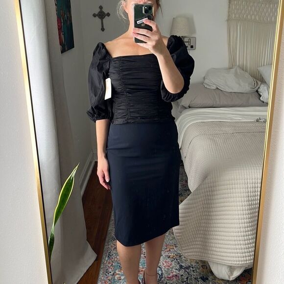 MaxMara Navy Blue Pencil Skirt Size 10 - Picture 1 of 9